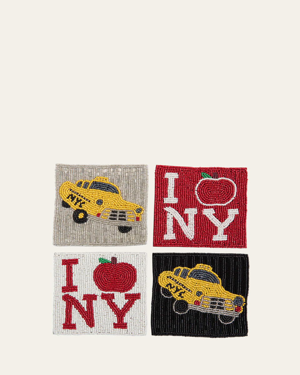 Beaded New York City Coasters, Set of 4